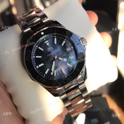 Swiss Tag Heuer Ladies Watch Aquaracer 35mm Black MOP Ceramic Bezel